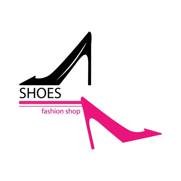 Frauen Schuhe Illustration Logo Vektor Design — Stockvektor