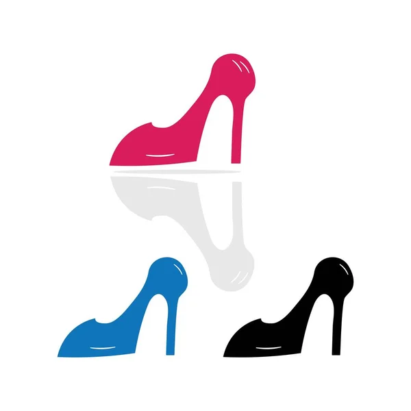 Mulheres Sapatos Ilustração Logotipo Vetor Design — Vetor de Stock