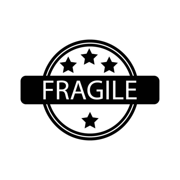 Fragile Illustration Logo Vector Design — Stock Vector