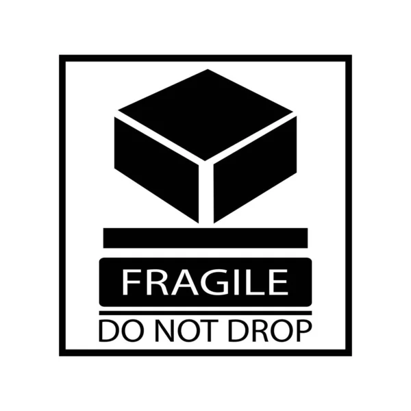 Fragile Illustrazione Logo Vettoriale Design — Vettoriale Stock