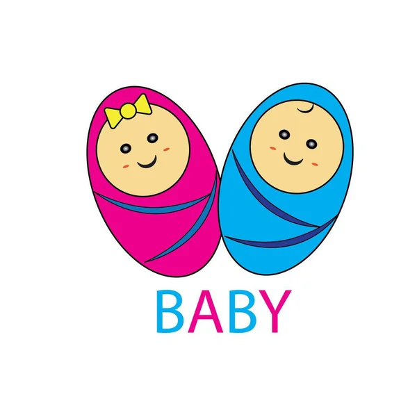 Baby Illustration Logo Vector — Stock Vector