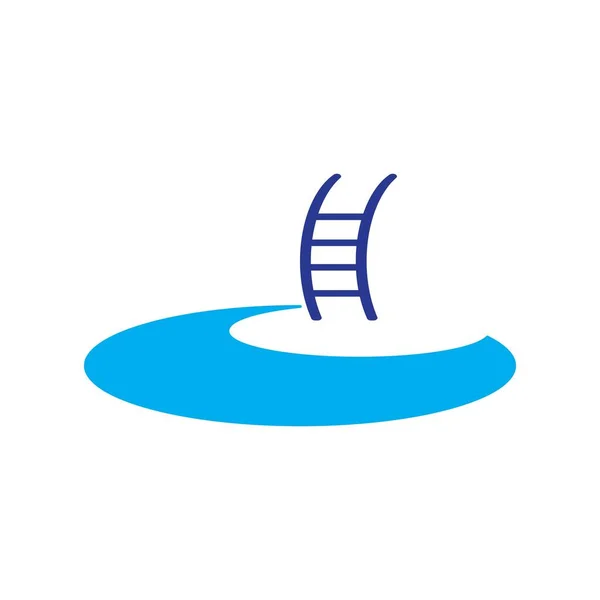 Piscina Ilustração Logotipo Vetor Design — Vetor de Stock
