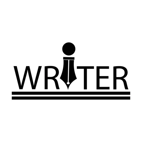 Pisarz Ilustracja Logo Wektor Projekt — Wektor stockowy