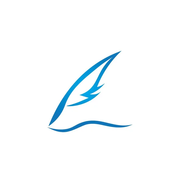 Fjäder Illustration Logotyp Vektor — Stock vektor