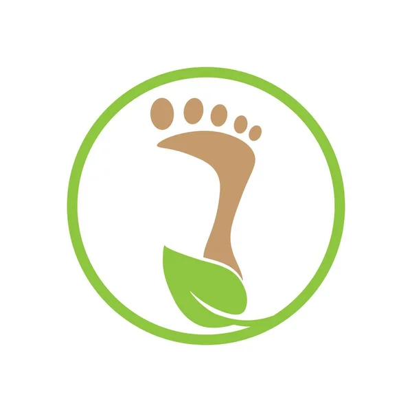 Foot Nature Illustration Logo Vector — Stock Vector
