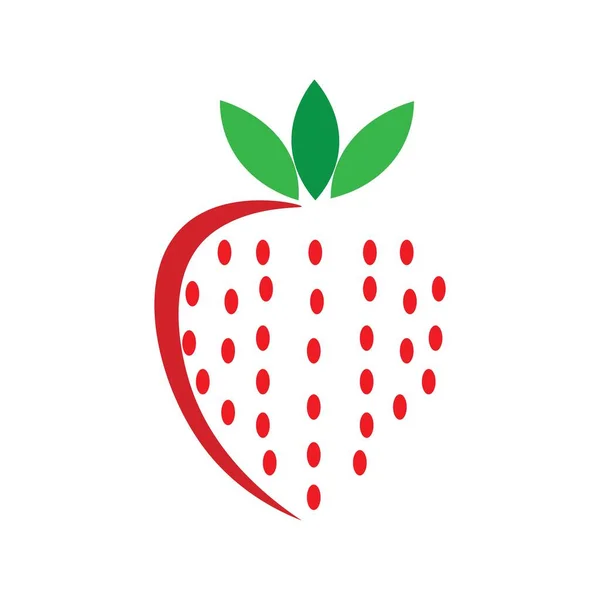 Aardbeien Fruit Illustratie Logo Vector Ontwerp Rechtenvrije Stockvectors