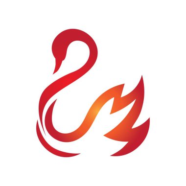 Kuğu illüstrasyon logo vektör tasarımı