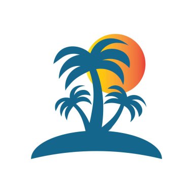Palmiye ağacı illüstrasyon logo vektörü