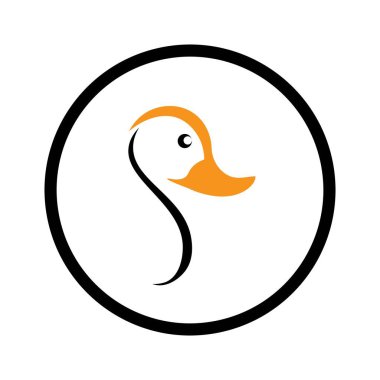 Ördek illüstrasyon simgesi logo vektörü