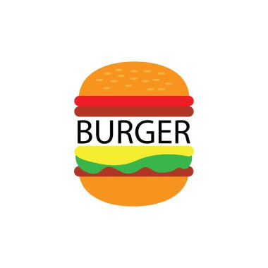 Hamburger illüstrasyon logo vektör tasarımı