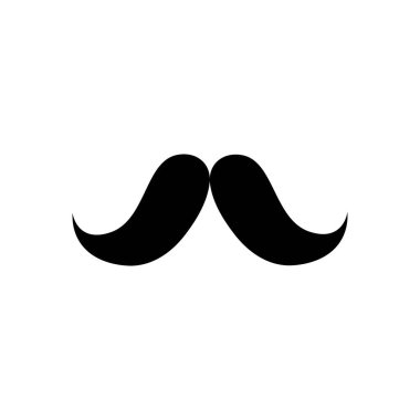 siyah bıyık illüstrasyon logo vektörü