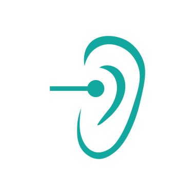 işitme illüstrasyon logo vektör tasarımı