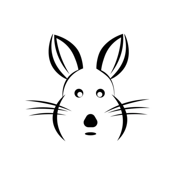ウサギのイラストアイコンロゴベクトル — ストックベクタ