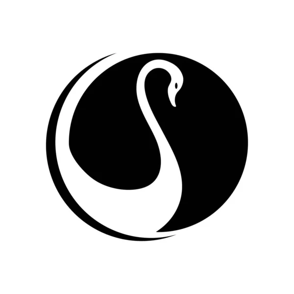 白鳥のイラストロゴベクトルデザイン — ストックベクタ