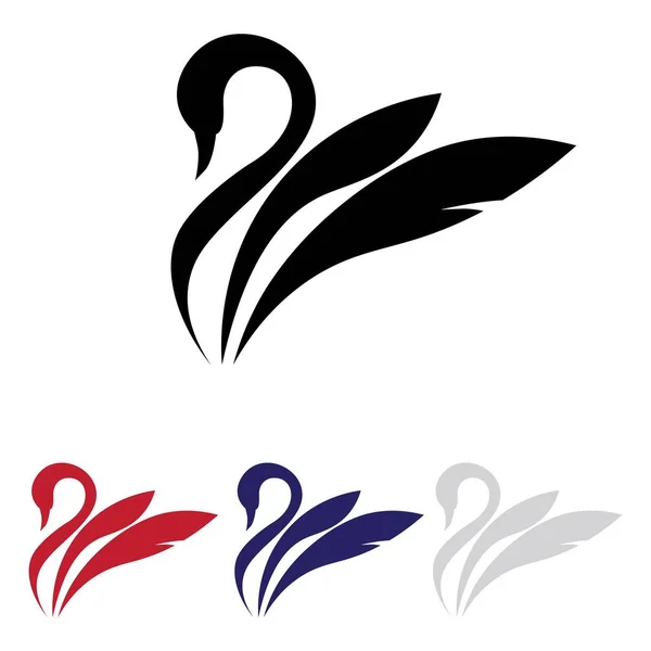 Векторный Дизайн Логотипа Лебедя — стоковый вектор