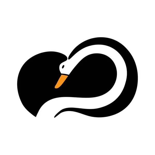 Векторный Дизайн Логотипа Лебедя — стоковый вектор