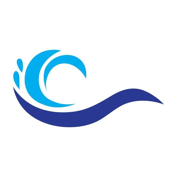 Векторный Дизайн Логотипа Волны — стоковый вектор
