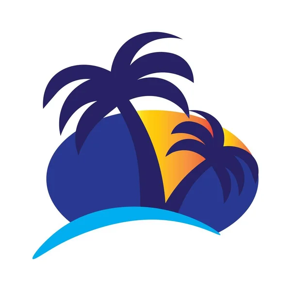 Palmboom Illustratie Logo Vector — Stockvector