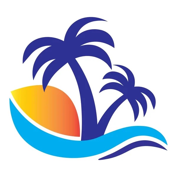 Palm Tree Illustration Logo Vector — Stock Vector