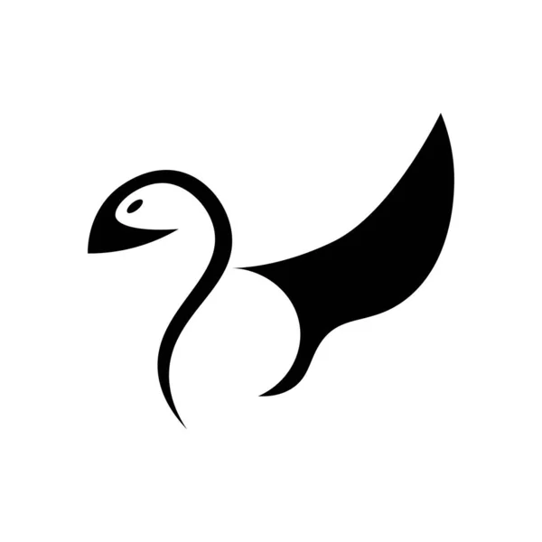 Anatra Illustrazione Icona Logo Vettoriale — Vettoriale Stock