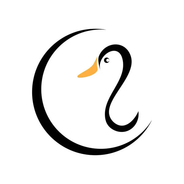Duck Illustration Ikon Logo Vektor – Stock-vektor