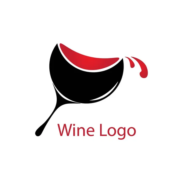 Вектор Логотипа Красного Вина Стекла — стоковый вектор
