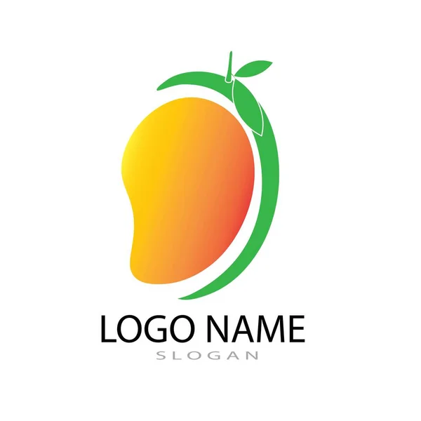 Mango Früchte Illustration Logo Vektor — Stockvektor