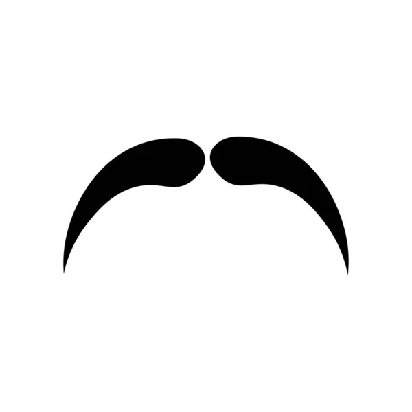 Negro Bigote Ilustración Logo Vector — Vector de stock