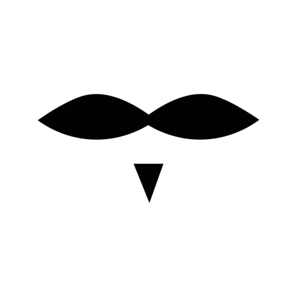 Black Mustache Illustration Logo Vector — Stock Vector