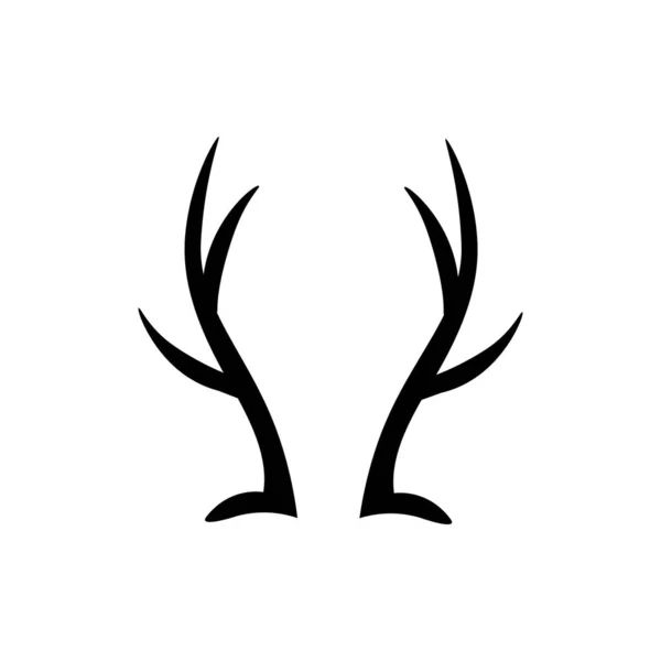 Deer Antler Ilustração Logotipo Vetor Design —  Vetores de Stock