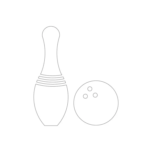 Ikona Vektorové Bowling Ilustrace Design — Stockový vektor
