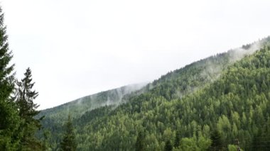 Dağlarda zaman ayarlı sis. Yüksek kalite 4k görüntü