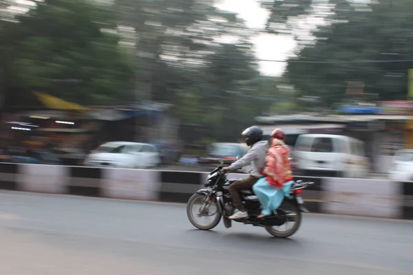 stock image Mumbai, Rajasthan 01 Jan 2022: Motion blur photos on the Indian street