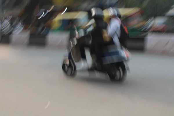 Мумбаи Раджастхан Января 2022 Фотографии Движения Размыты Индийской Улице — стоковое фото