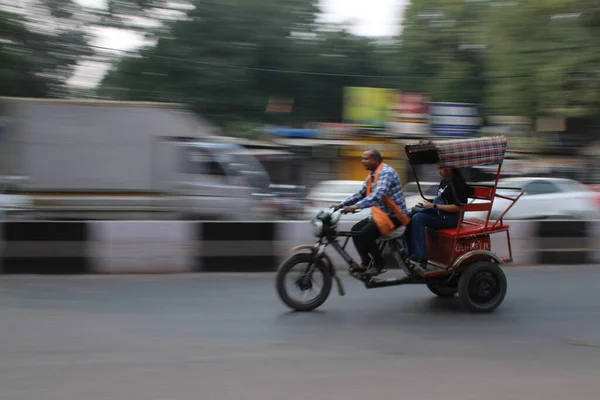 stock image Mumbai, Rajasthan 01 Jan 2022: Motion blur photos on the Indian street