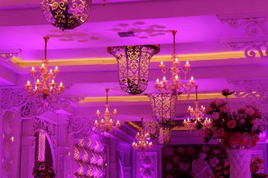 beautiful chandelier in the restaurant