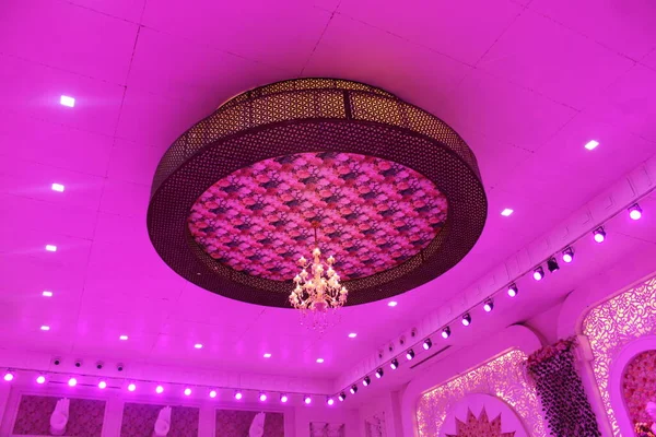 Mumbai, Maharashtra 10 Jan 2023: This is a Pink light banquet hall. there was a wedding. it was fully decorated. 