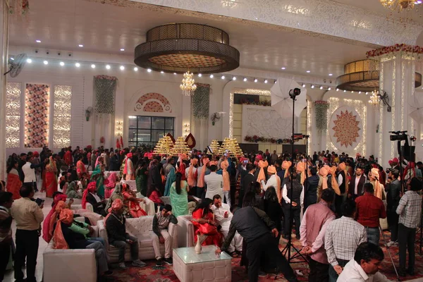 moscow, russia-december 27, 2019: interior of the christmas fair.