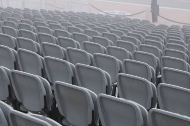 Front of the Grey seats in the stadium of India