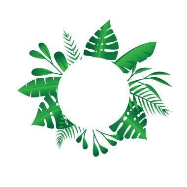 Vektör çiçek çerçevesi Orman eğreltiotu tropikal yaprak foliyajı