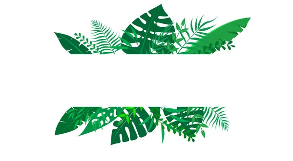 Vektorblumenrahmen Waldfarn Tropische Blattfolliage — Stockvektor
