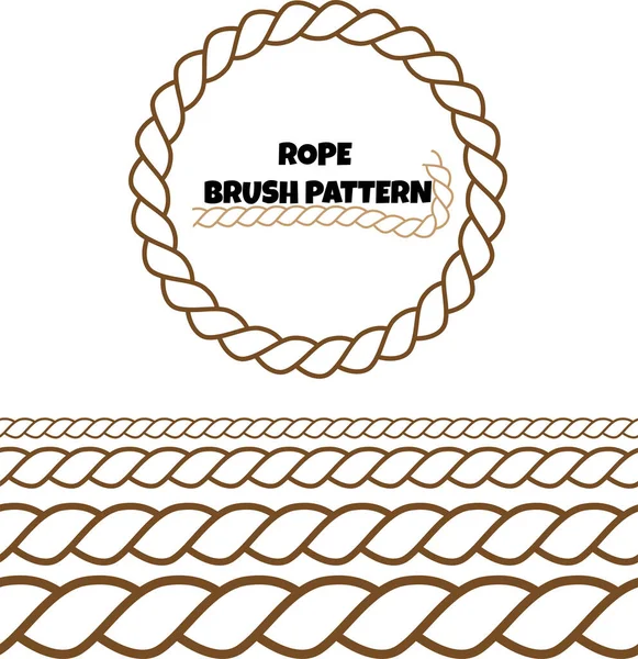 stock vector Rope brushes set. Rope frame design elements. Seamless marine rope texture for decoration	