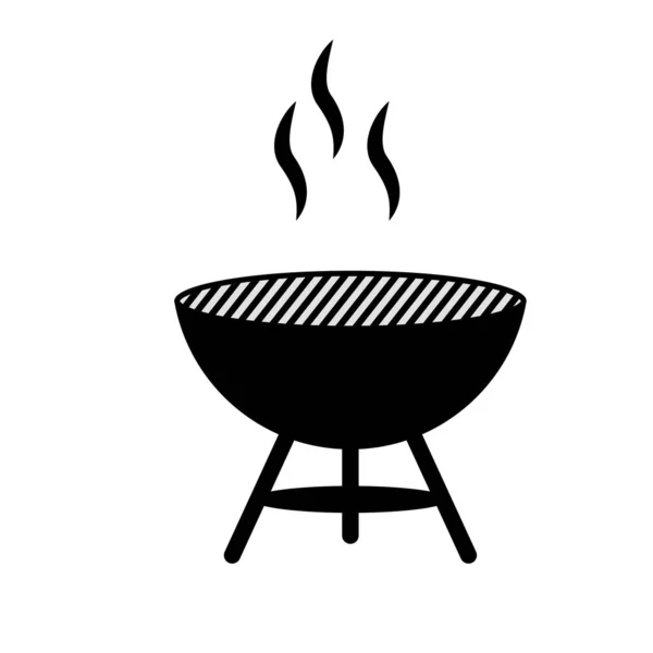 Barbecue Fornuis Silhouet Brander Geïsoleerd Pictogram — Stockvector