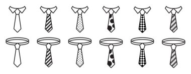 Basit sevimli desenli siyah kravat simgesi