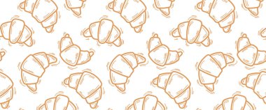 Kruvasan desensiz el çizimi arka plan kalem çizimi