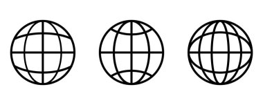 dünya simgesi düz simge çizgisi sanatı