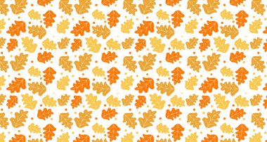 Sonbahar yaprakları meşe yaprağının dikişsiz desenli kahverengi sonbahar yaprağı