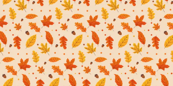 kahverengi ve kuru sonbahar yaprakları pürüzsüz desenli arka plan el çizim stili karalama