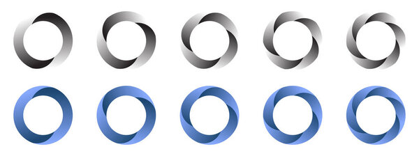Трехмерная спиральная рама кружится вокруг пограничного градиента