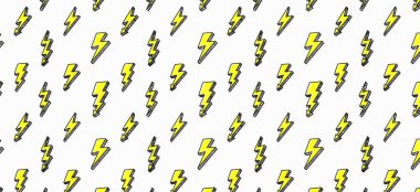 Gök gürültüsü, karalama, kusursuz desenli şimşek, şimşek, kusursuz desen çiziyor.